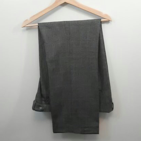 John Alexander Gray Glen Check Wool Pants 36-29 (Made in USA) - Picture 4 of 9